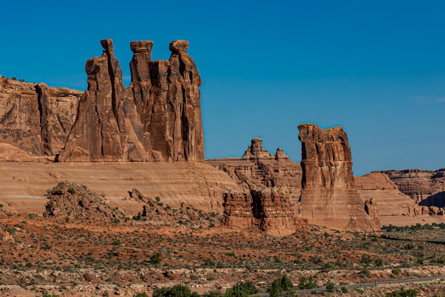 Three Gossips und Sheep Rock im Arches Nationalpark