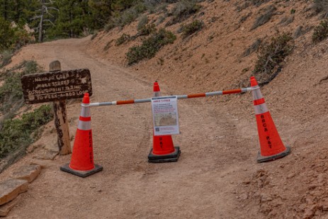 Gesperrter Wanderweg im Bryce Canyon