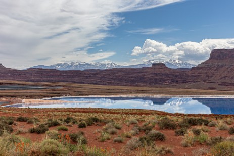 Salzgewinnungsanlage an der Potash Road am Shafer Trail im Canyons Nationalpark