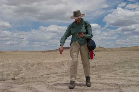 Elisabeth in Bisti Wilderness, USA, Wettersturz